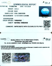 3.92/CT Natural Turquoise With Govt. Lab Certificate-1221